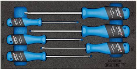Gedore 1500 CT1 2163 TXB 3 C 6 delige beveiligde torx Schroevendraaierset in 1/3 CT module