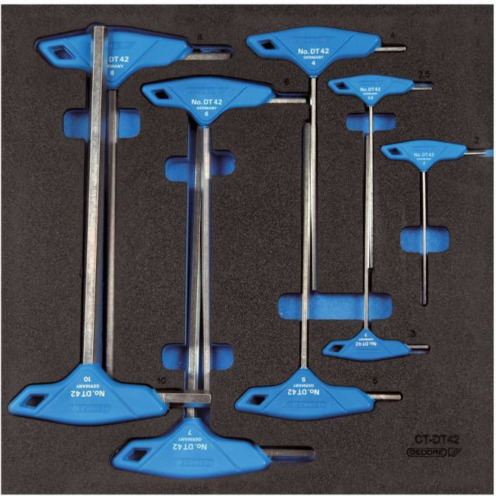 Gedore 1500 CT2 DT 2142 Haakse stiftsleutelset in check tool module