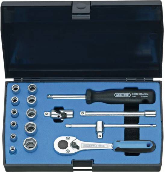 Gedore 20 EM 16 delige Dopsleutelset 1/4" 4 13mm