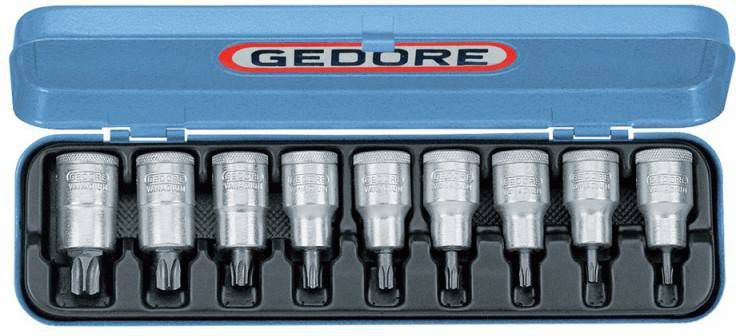 Gedore ITX 19 PM/ITX 19 B PM 9 delige Dopsleutel schroevendraaierset 1/2"