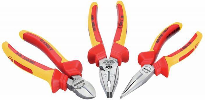 Gedore VDE S 8003 H 3 delige VDE Tangenset met huls isolatie