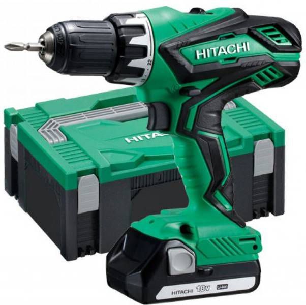 Hitachi DS18DJL(LC)18V Li Ion accu boor -/schroefmachine set(2x 1.5Ah accu)in HSC