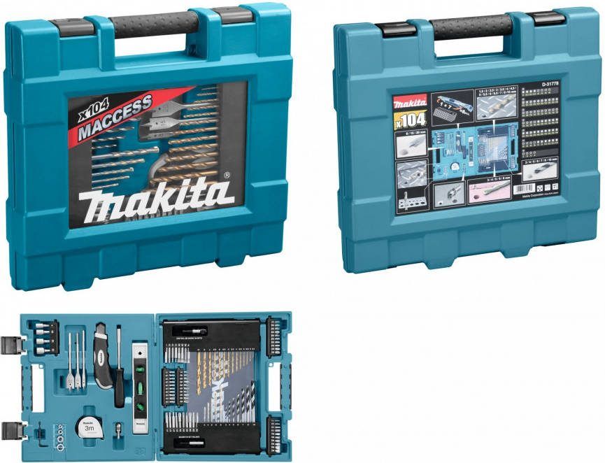 Makita D 31778 104 delige accessoire, bit&amp, boren set in koffer
