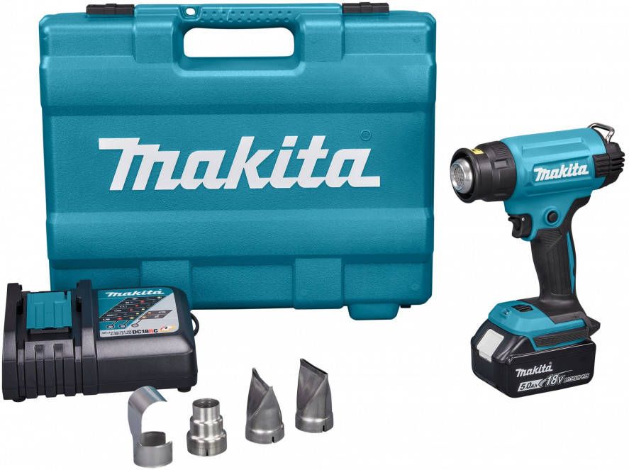 Makita DHG181RT 18V Li Ion Accu Heteluchtpistool Set(1x 5, 0Ah)In Koffer 550°C 200l/min