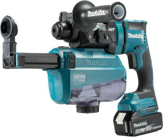 Makita DHR182RTWJ 18V Li Ion accu SDS plus combihamer set(2x 5, 0Ah accu)in Mbox 1, 7J koolborstelloos