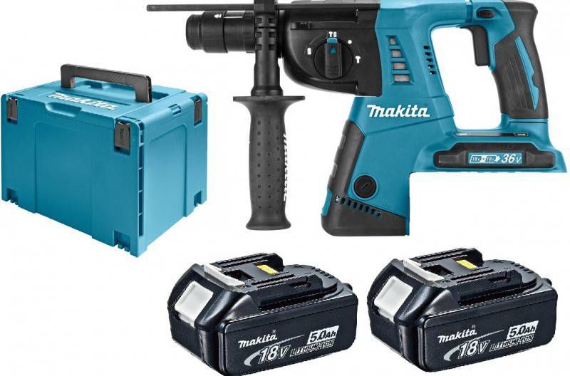 Makita DHR264RT2J 36V(2x 18V)Li Ion Accu SDS plus combihamer set(2x 5.0Ah accu)in Mbox 2, 5J