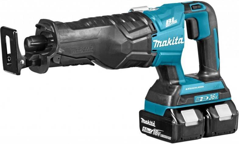 Makita DJR360PT2 36V(2x18V)Li Ion accu reciprozaag set(2x 5.0Ah accu)in koffer snelwissel variabel koolborstelloos