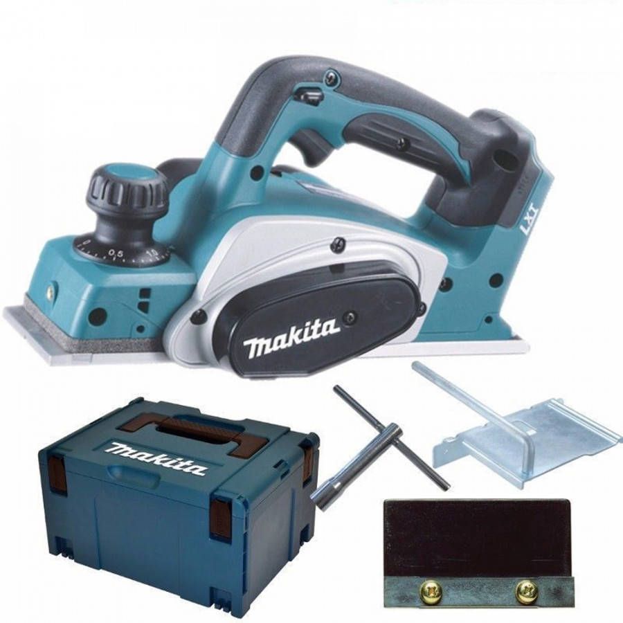 Makita DKP180Y1J 18V Li Ion Accu schaafmachine body +(1x 1.5Ah accu)in Mbox 82mm 2mm