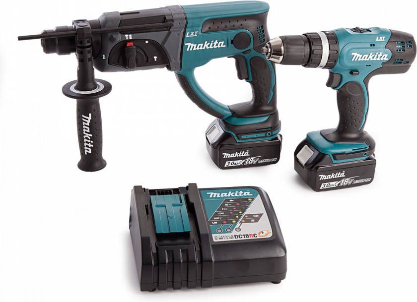 Makita DLX2025 18V Li Ion Accu Combiset In Tas(2x 3, 0Ah Accu )