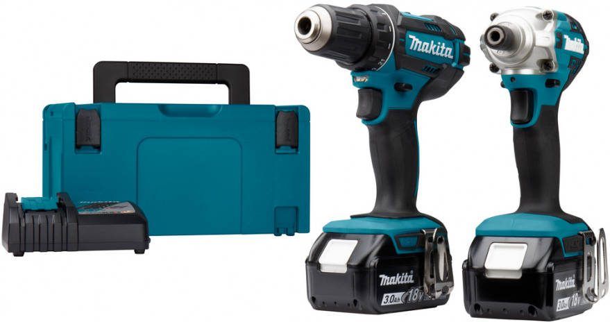 Makita DLX2339J 18V Li Ion accu schroef -/boormachine(DDF482)&amp, Slagschroevendraaier(DTD156)combiset(2x 3, 0Ah accu)in Mbox