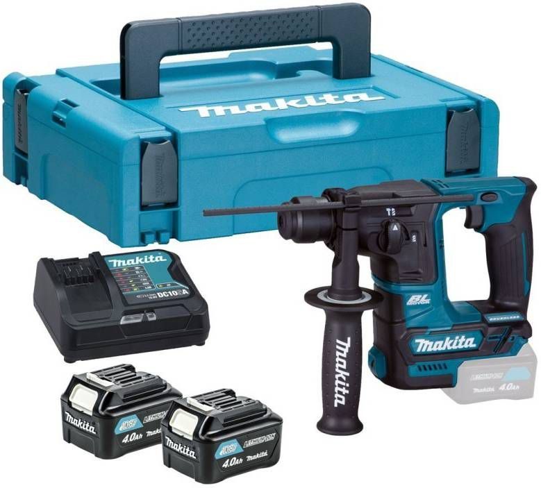 Makita HR166DSMJ 10.8V Li Ion Accu SDS plus boorhamer set(2x 4.0Ah accu)in Mbox 1, 1J Koolborstelloos