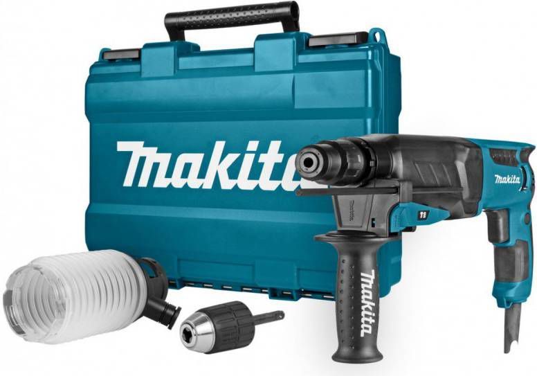 Makita HR2630X2 SDS plus Combihamer incl. snelspanboorkop&amp, stofafzuigset in koffer 800W 2, 4J