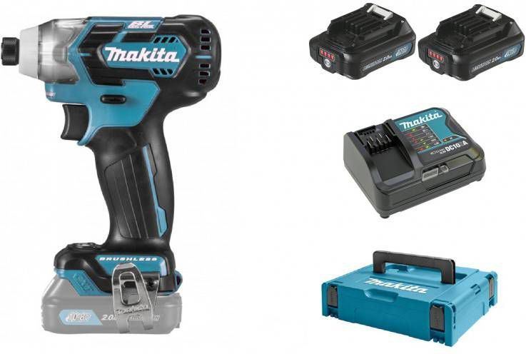Makita TD111DSAJ 10, 8V Li Ion Accu Slagschroevendraaier Set In Mbox(2x 2, 0Ah Accu) 135Nm