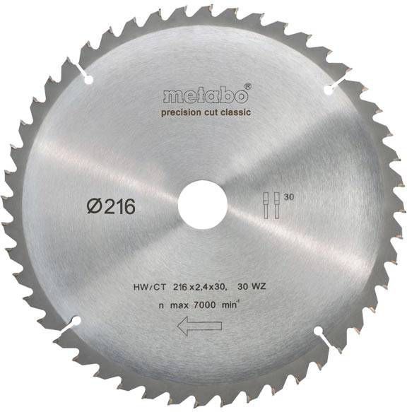 Metabo 628062000 Precision Cut Cirkelzaagblad 216 x 30 x 30T Hout