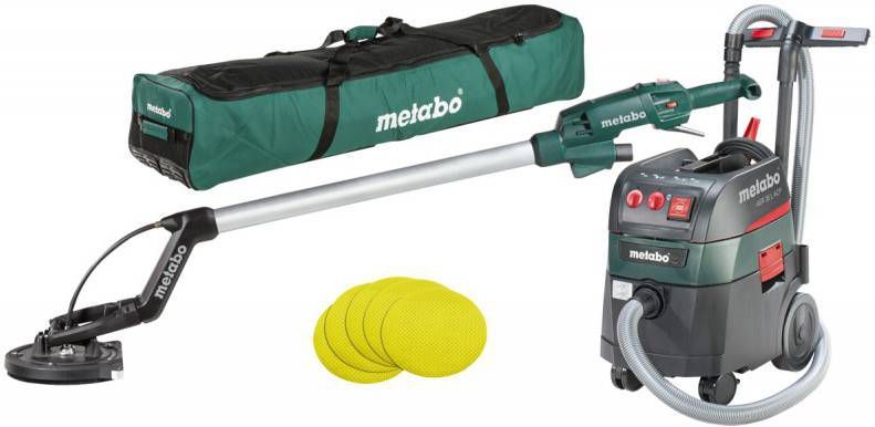Metabo 690885000 Langnek schuurmachine 225mm(LSV 5 225)+ 25 schuurbladen&amp, Alleszuiger/bouwstofzuiger(ASR 35 L ACP)combiset 1400W L klasse 35L