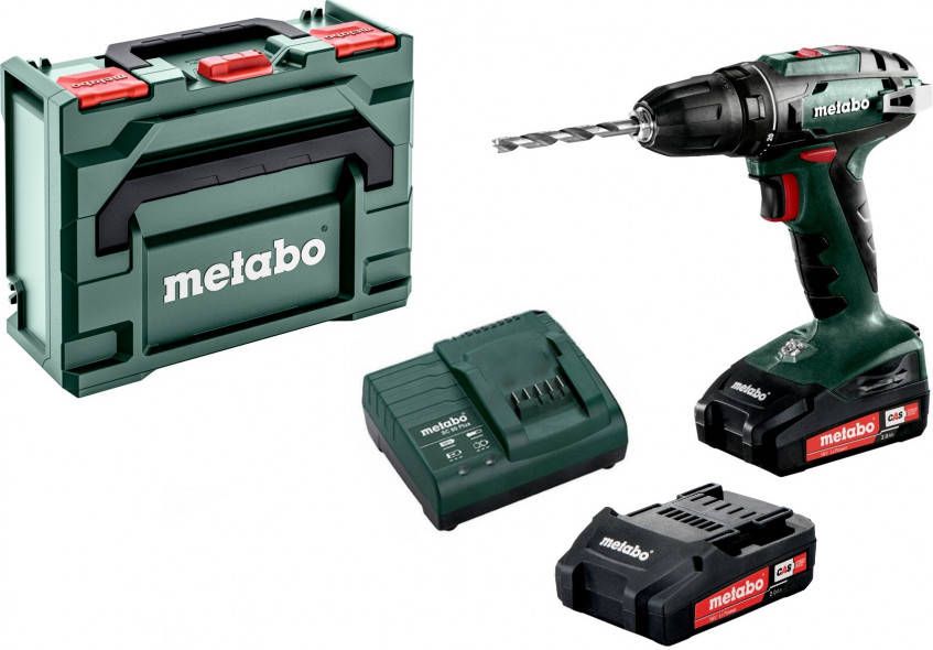 Metabo BS 18 18V Li Ion Accu Boor -/schroefmachine Set(2x 2.0Ah Li POWER Accu)In X