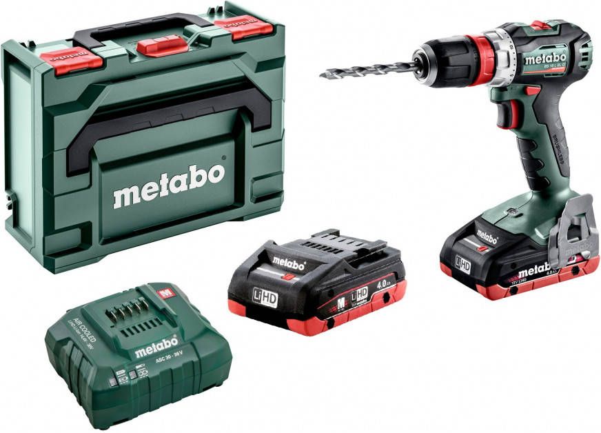 Metabo BS 18 L BL Q 18V Li Ion Accu Boor -/schroefmachine Set(2x LiHD 4, 0Ah)In X