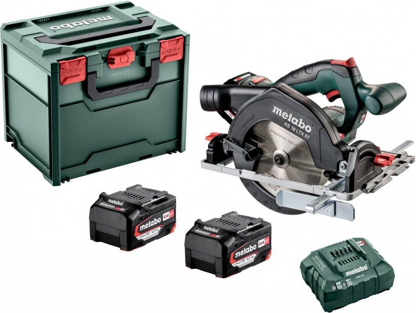 Metabo KS 18 LTX 57 18V Li Ion Accu Cirkelzaag Set(2x 5, 2Ah Accu)In x 57mm