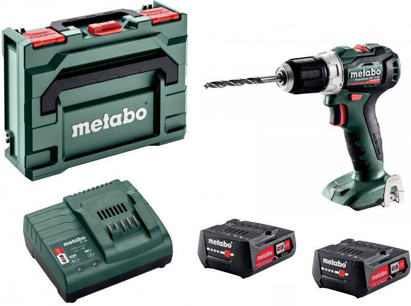 Metabo PowerMaxx BS 12 BL 12V Li Ion accu boor -/schroefmachine set(2x 2, 0Ah accu)in koffer koolborstelloos
