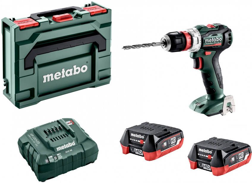 Metabo PowerMaxx BS 12 BL Q 12V LiHD accu boor -/schroefmachine set(2x 4, 0Ah accu)in koffer koolborstelloos