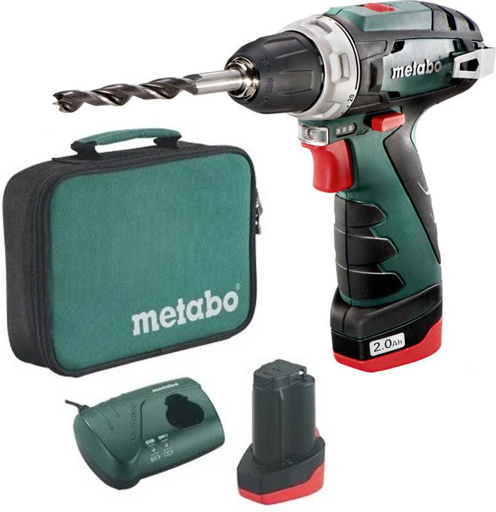 Metabo Powermaxx BS 10.8V Li Ion accu boor -/schroefmachine set(1x 2.0Ah accu)in koffer