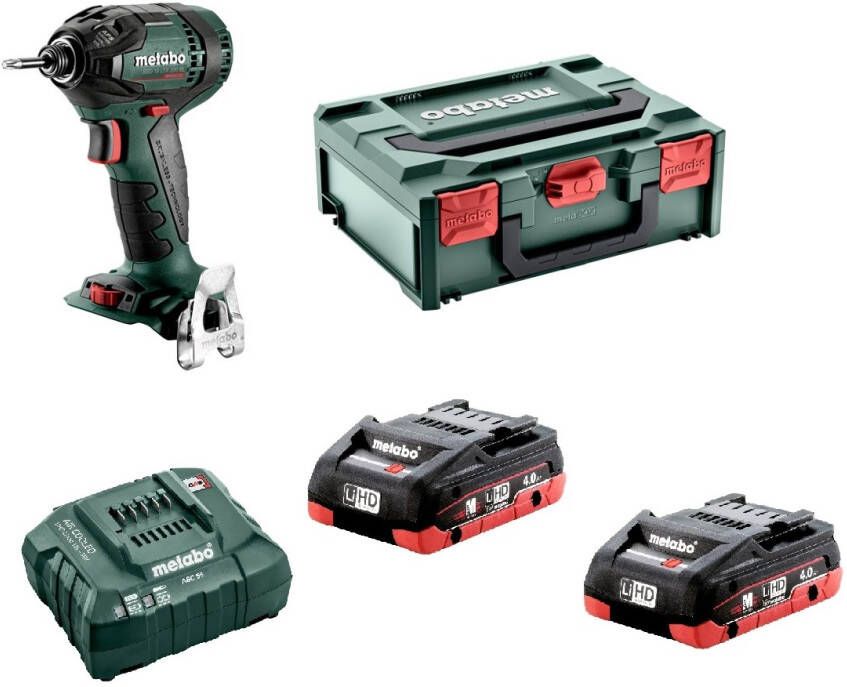 Metabo SSD 18 LTX 200 BL 18V LiHD Accu Slagschroevendraaier Set(2x 4.0Ah LiHD Accu)In x Koolborstelloos