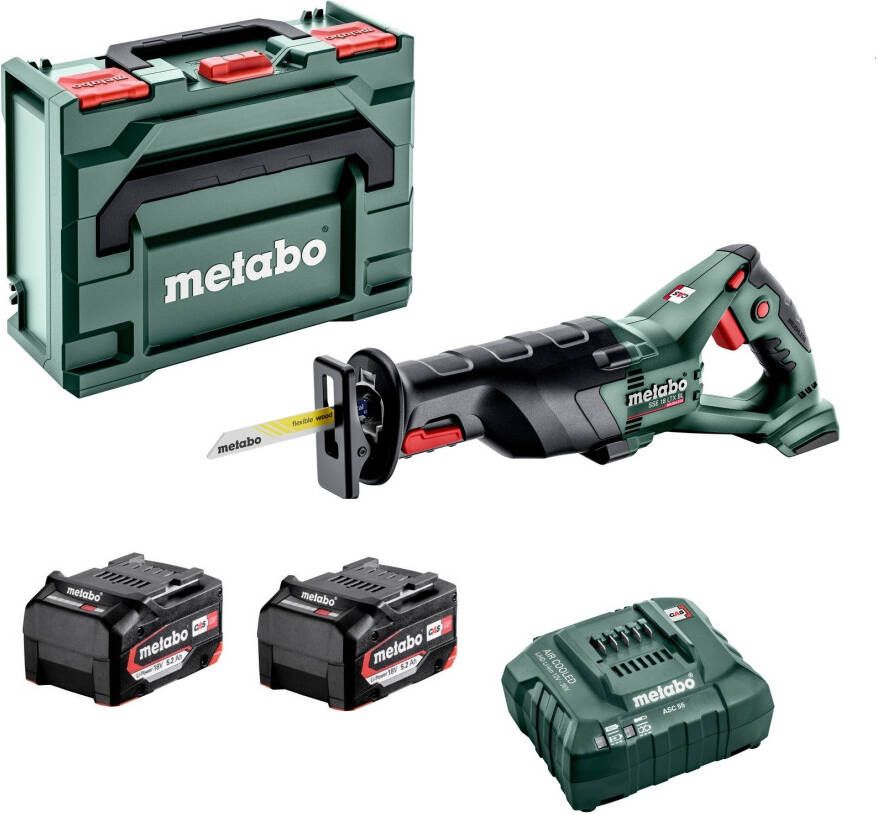Metabo SSE 18 LTX BL 18V Li Ion Accu Reciprozaag Set(2x 5, 2Ah Li Power Accu)In x 32mm Koolborstelloos