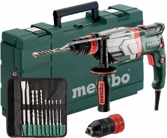 Metabo UHEV 2860 2 Quick Set SDS Plus Combihamer incl. 10 delig boor en beitelset in koffer 1100W 3.4J