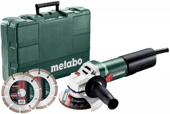 Metabo WQ 1100 125 Haakse Slijper In Koffer Incl. 2 Diamantzaagbladen 1100W 125mm