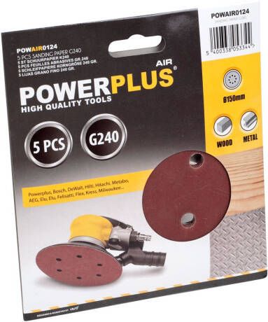 Powerplus POWAIR0124 Schuurpapier K240 150mm(5st )