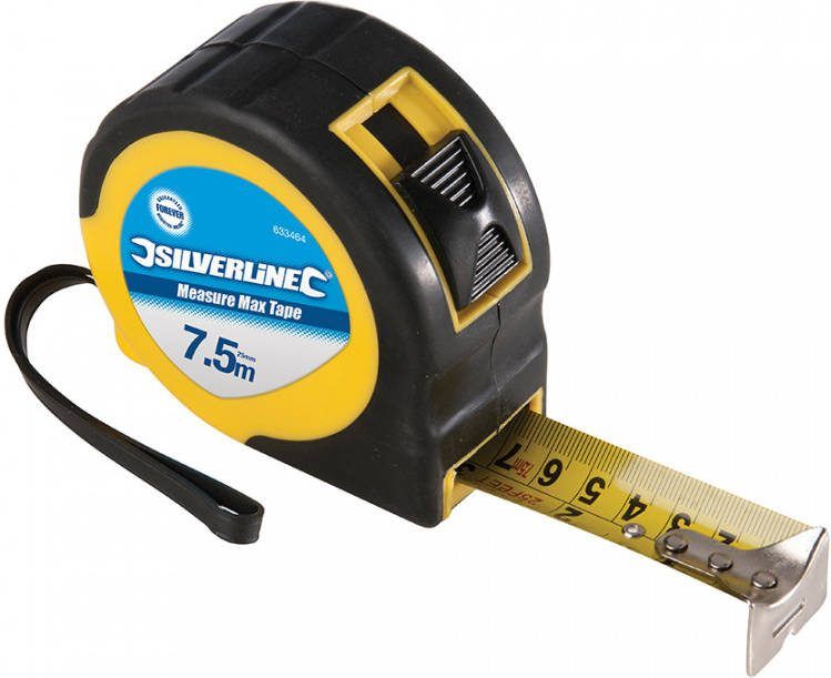 Silverline 633464 Measure Max Rolmaat 7, 5m X 25mm