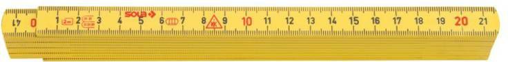Sola HK 2/10G Duimstok kunststof geel 2m