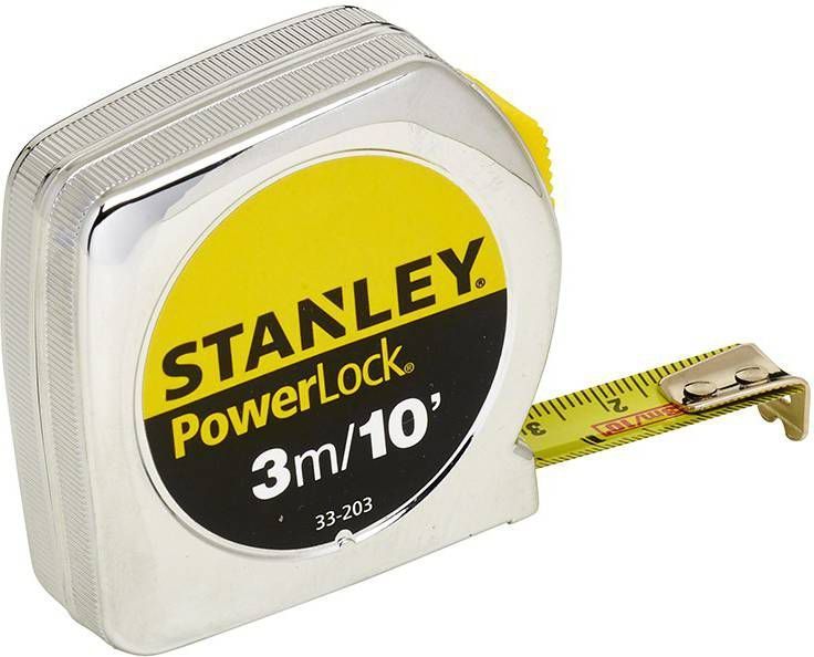 Stanley 0 33 203 Powerlock ABS Rolmaat cm/inch 3m x 12, 7mm