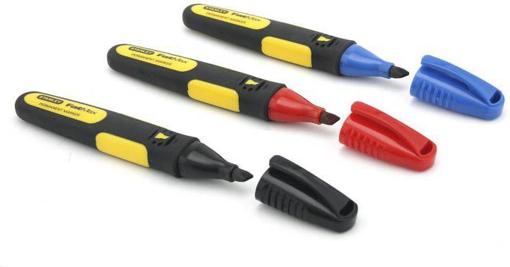 Stanley 0 47 315 FatMax watervaste markeerstiften rood/zwart/blauw