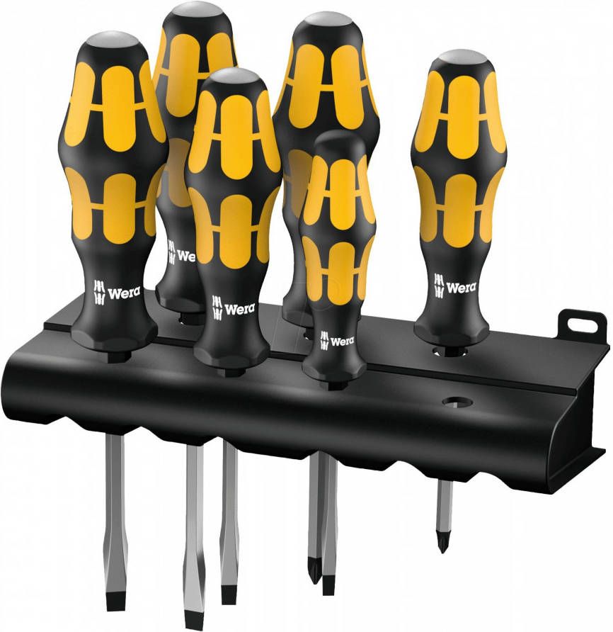 Wera 05018287001 6 delige Kraftform Plus Schroevendraaierset met slagkop S/PZ