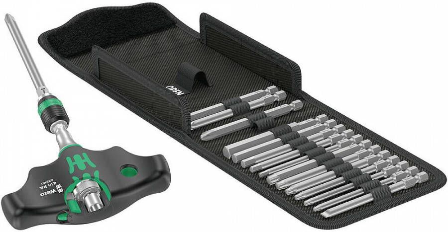 Wera 05023471001 17 Delige Kraftform Kompakt 400 RA Set 1 Bitschroevendraaierset PH/PZ/TX