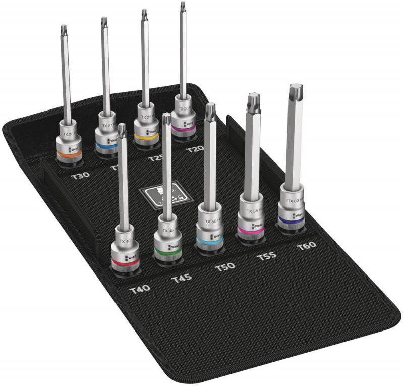 Wera 05004212001 8767 HMC HF 3 9 delige Zyklop Bitdoppenset met vasthoudfunctie in etui Torx 1/2"