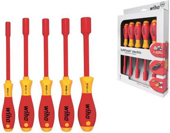 WIHA Schroevendraaierset Softfinish Electric Zeskantdopsleutel 5 delig(29466 )