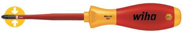 Wiha 3241 SoftFinish electric slimFix VDE Schroevendraaier Pozidriv PZ2 x 100mm