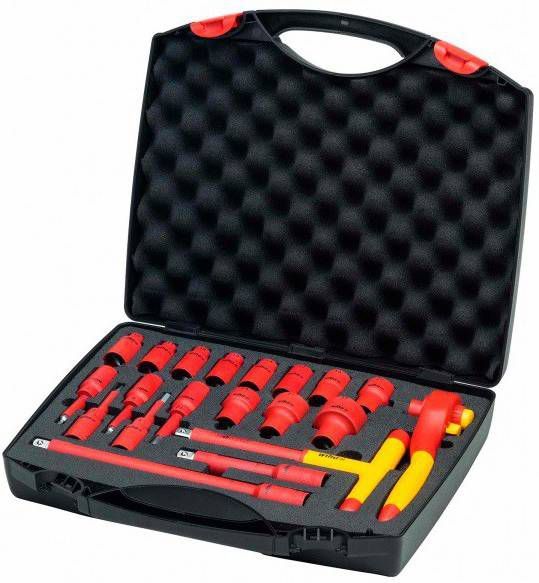 Wiha 7208N K2001 20 delige VDE Ratelsleutelset in koffer 1/2"