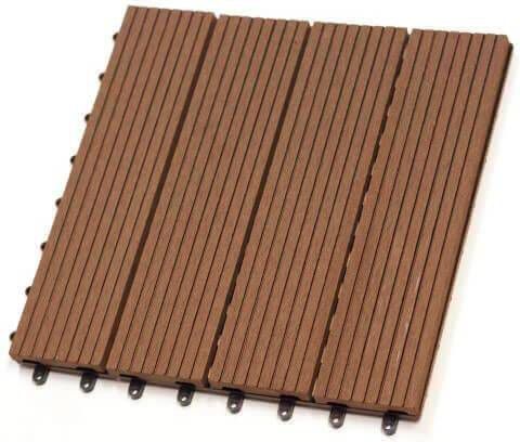 DuoWood Terrastegel bruin/Havana Easy Click 30 x 30 cm(set van 4 stuks )