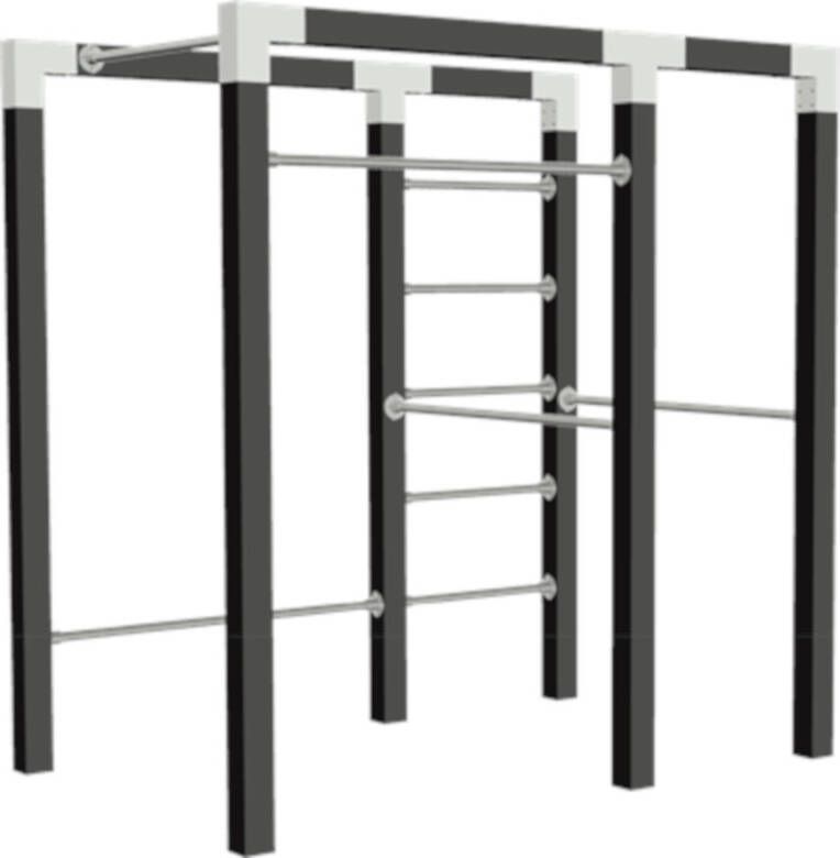 Plus Danmark Outdoor fitnesstoestel zwart hout model 2