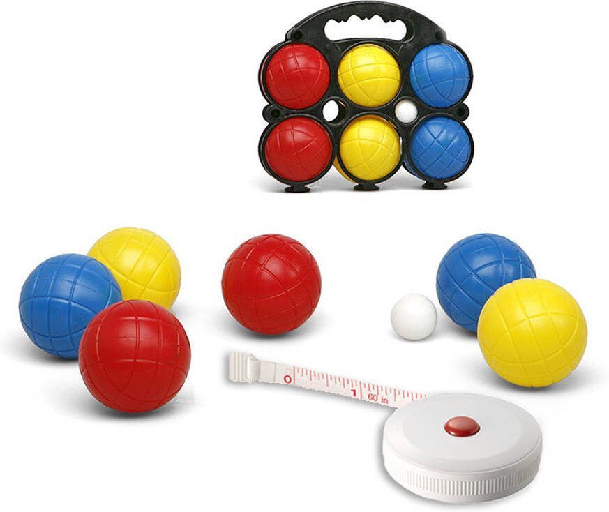 Merkloos Jeu de boules set met 6 ballen + compact meetlint 1, 5 meter