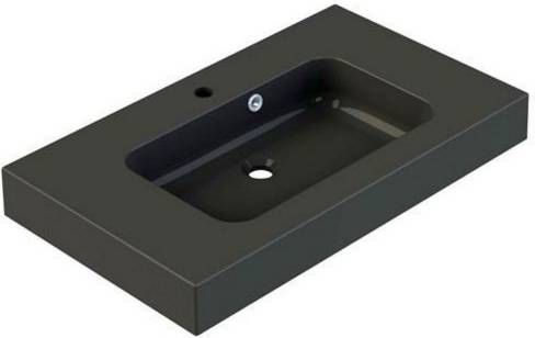 Allibert Wastafel Roke 80, 5x10x46, 5 cm Zwart