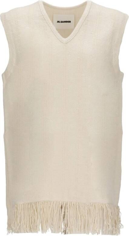 Jil Sander Mouwloos gebreide kleding , Beige, Dames