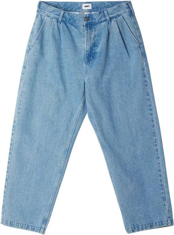 Obey Loose Fit Jeans Blauw Heren