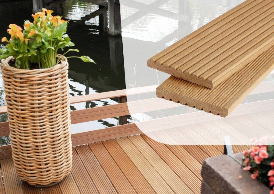 Elephant Bangkirai vlonderplank | 21 x 145 mm | Groef/ribbel | 182 cm