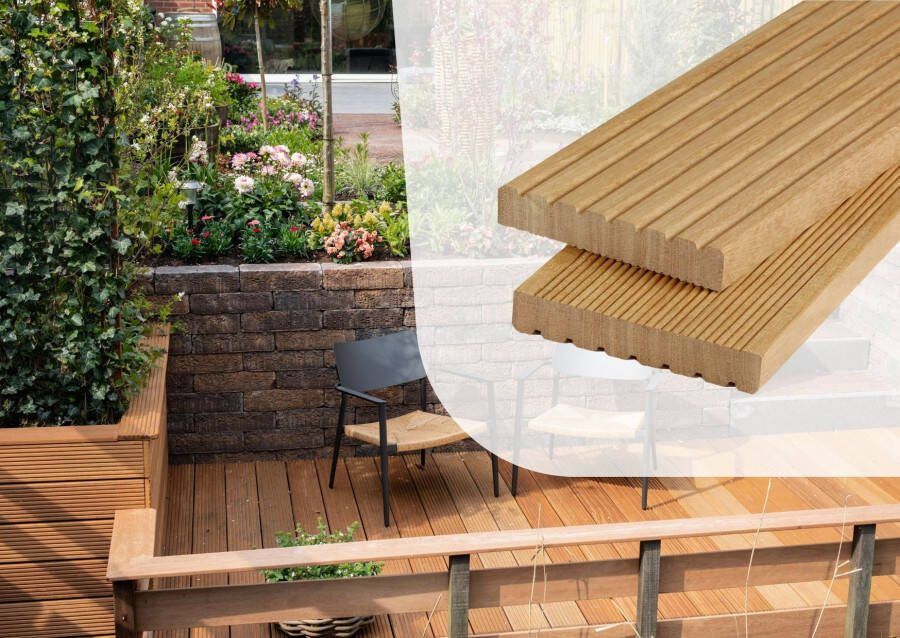 Westwood Bangkirai vlonderplank 25x145 mm groef/ribbel | 180 cm