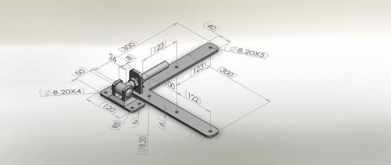 Westwood | Verstelbaar poortbeslag met winkelhaak RVS | Links