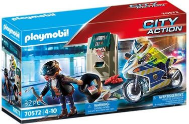 Playmobil ® Constructie speelset Politiemotor achtervolging van de overvaller(70572 ), City Action Gemaakt in Europa(32 stuks )